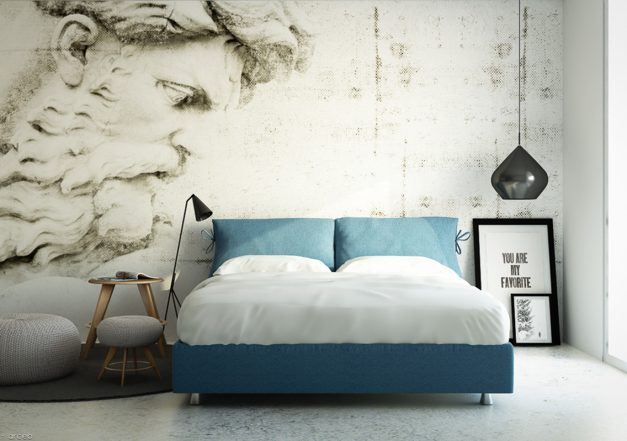 Render Camera da letto industriale