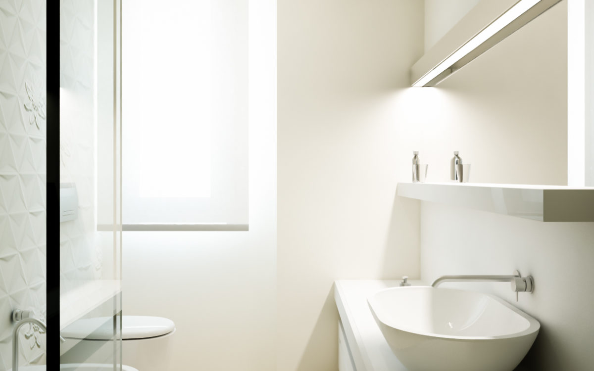 Render Bagno Moderno Bianco - Interior Design Cesena - Emanuela Berardi Architetto