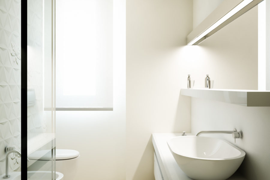 Render Bagno Moderno Bianco - Interior Design Cesena - Emanuela Berardi Architetto