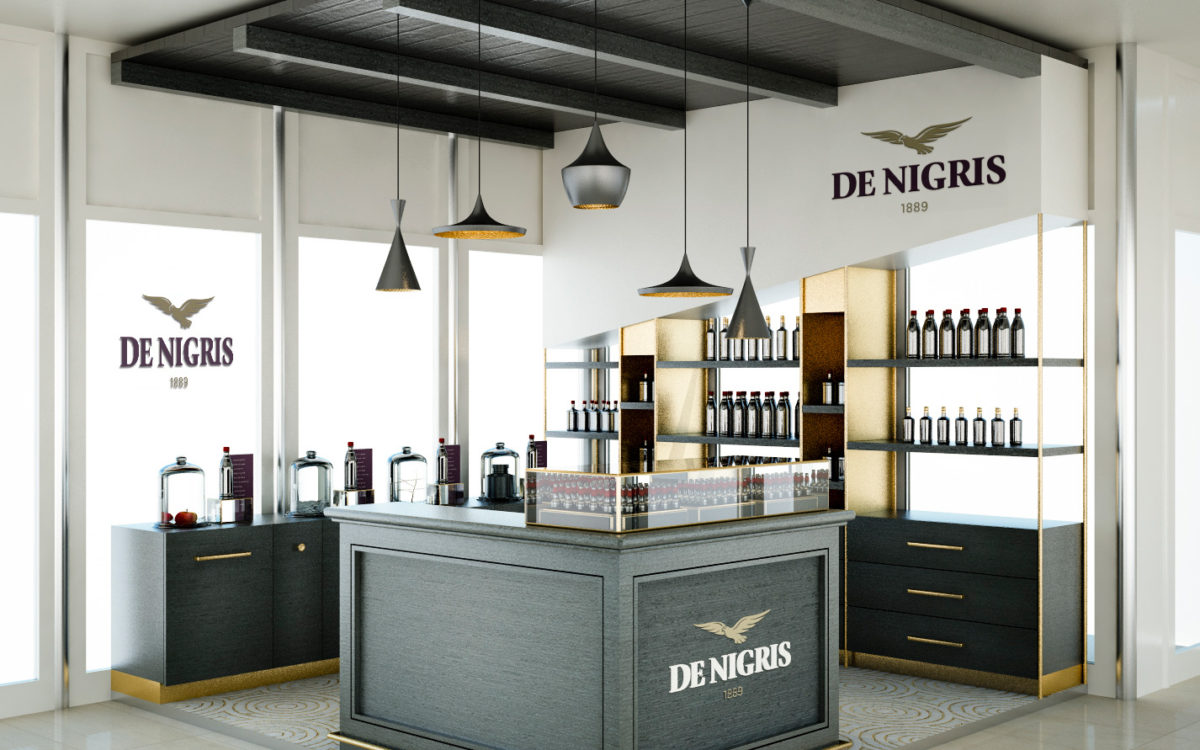 Render corner shop rebranding De Nigris