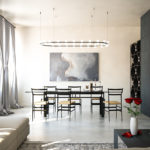 Render Sala da pranzo su Soggiorno - Progetto di Interior Design per Appartamento anni '60 - Cesena