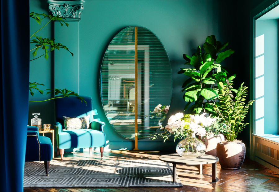 Leaf Mirror – Rendering di Prodotto